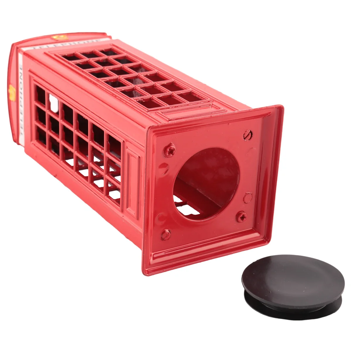 

ABKM Metal Red British English London Telephone Booth Bank Coin Bank Saving Pot Piggy Bank Red Phone Booth Box 140X60X60Mm