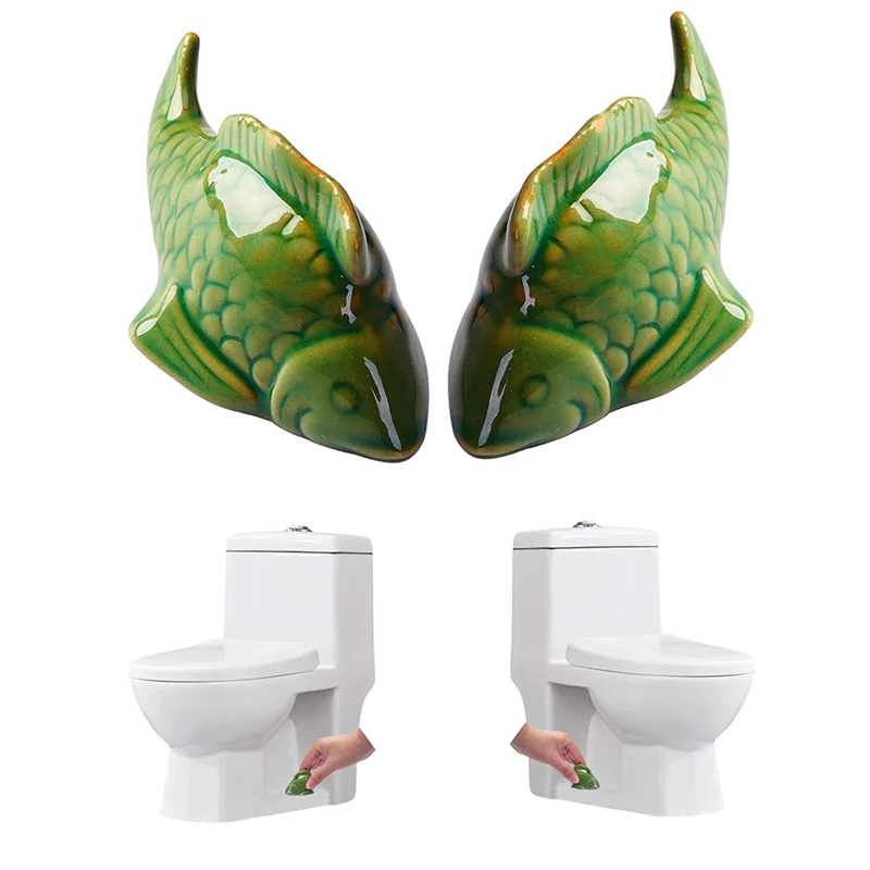 GOOD-Fish Toilet Bolt Caps, Fun Fish Toilet Bolt Covers, Toilet Replacement Parts Decorative Bathroom Accessories 1PCS