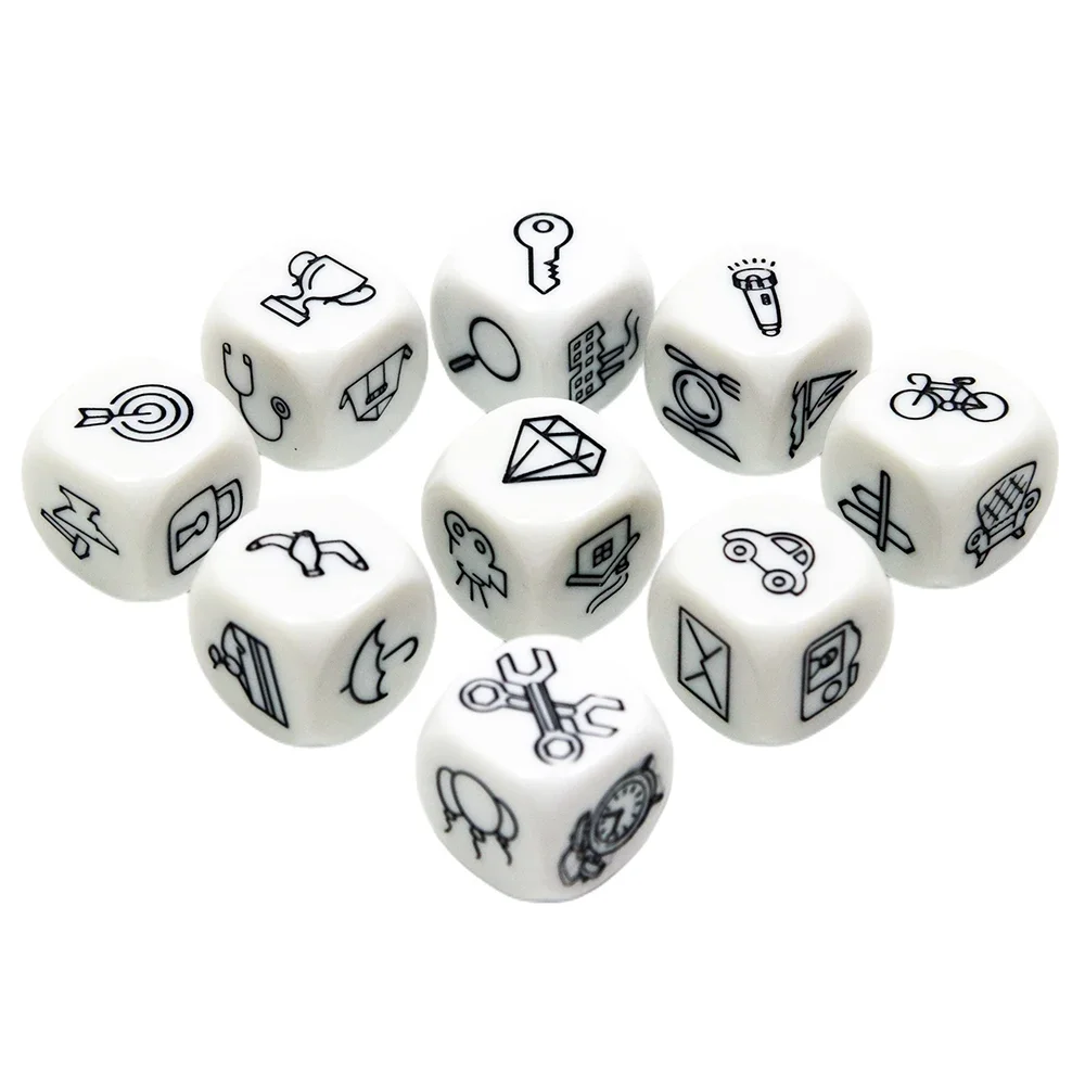 20mm Telling Story Dice 9Pcs/Set 6 Sided for Imagination Story Foster for Children Primer Education Tools Parent-children Game