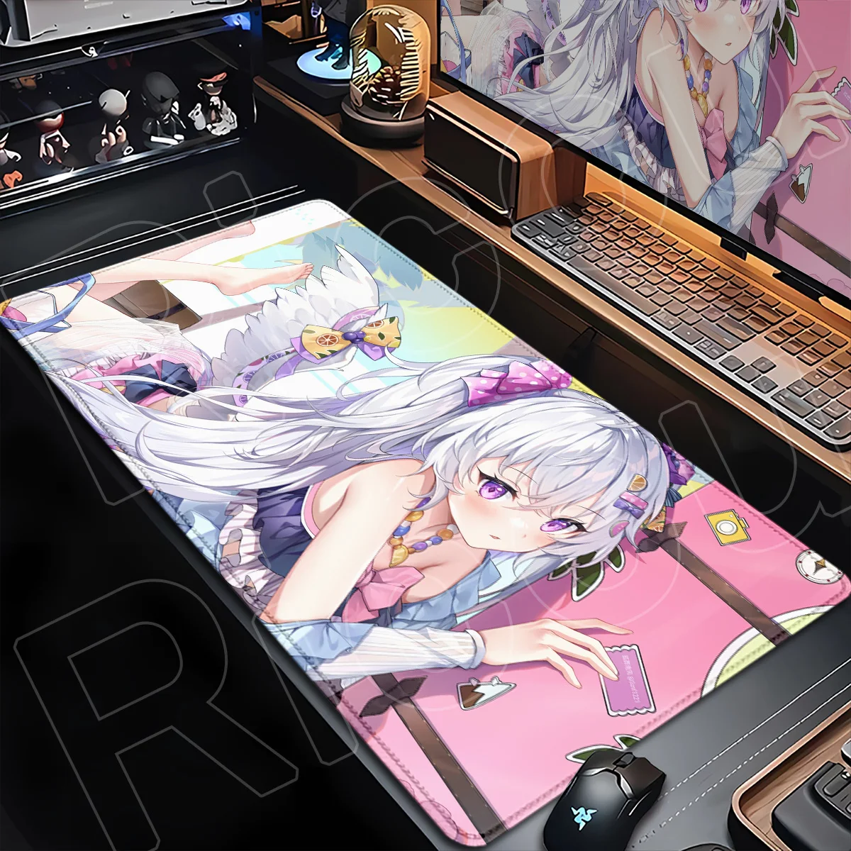 Blue Archive Kawaii Girl Shirasu Azusa Gaming Mouse Pad Large Office Laptop Anti-slip Mouse Mat XXL E-sport Gamer Cabinet Carpet
