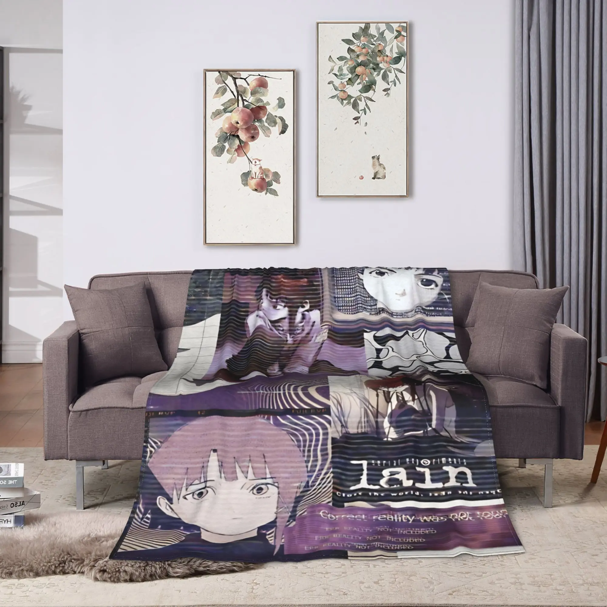 Anime Serial Experiments Lain Blanket Quality Warm  Throw Blanket Spring Child Home Decor Funny Bedspread