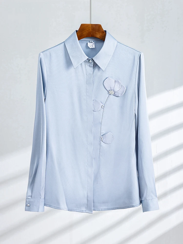 

Elegant White Gray Black Long Sleeve Women Blouse Ladies Business Work Wear Shirt Tops