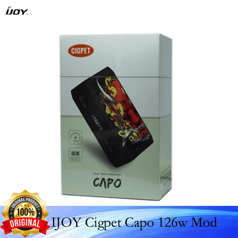 Ijoy-ijoy cigpet capo box mod 126w,2つの18650バッテリー,vape mod 0.05〜3.0 ohm,510タンクvs drag 2/dovpo m vv,トルコへの発送