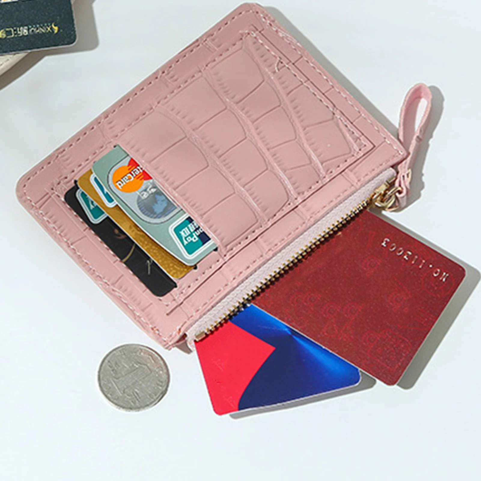 محافظ بطباعة تمساح للإناث ، حقيبة بطاقات وردية وسوداء ، محفظة عملات معدنية رائعة ، محافظ مدمجة ، تصميم عصري ، درجة عالية ، فاخرة