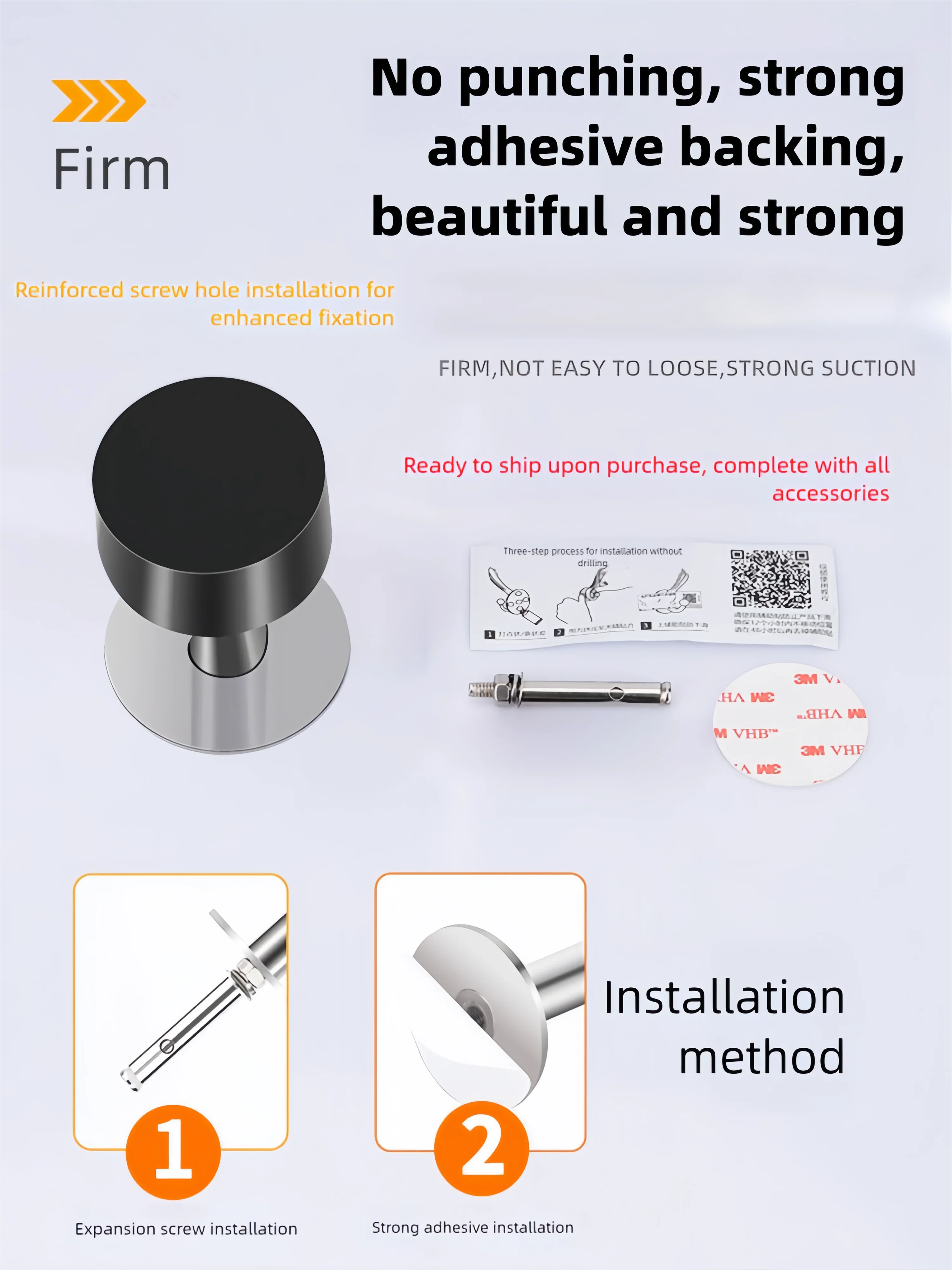 Gummi-Türstopper, selbstklebender Wand- und Bodenschutz, robuster Türgriffstopper, nicht stanzbar, stumm, Türstopper, Heim-Hardware – Detail 9