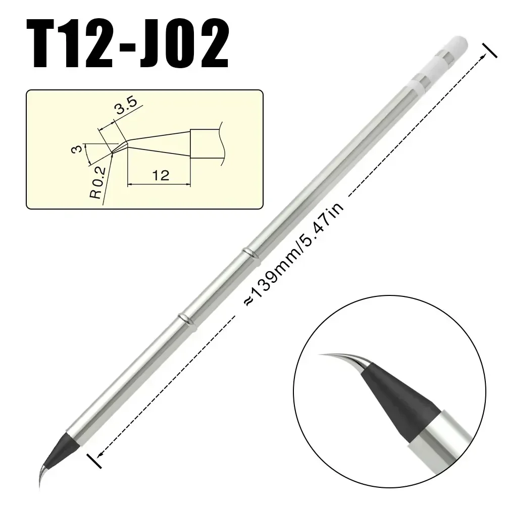 T12 Series Black Chrome Replacement Soldering Iron Tip Quick Heating Stable Temperature More Durable Soldering Station T12-K BC2