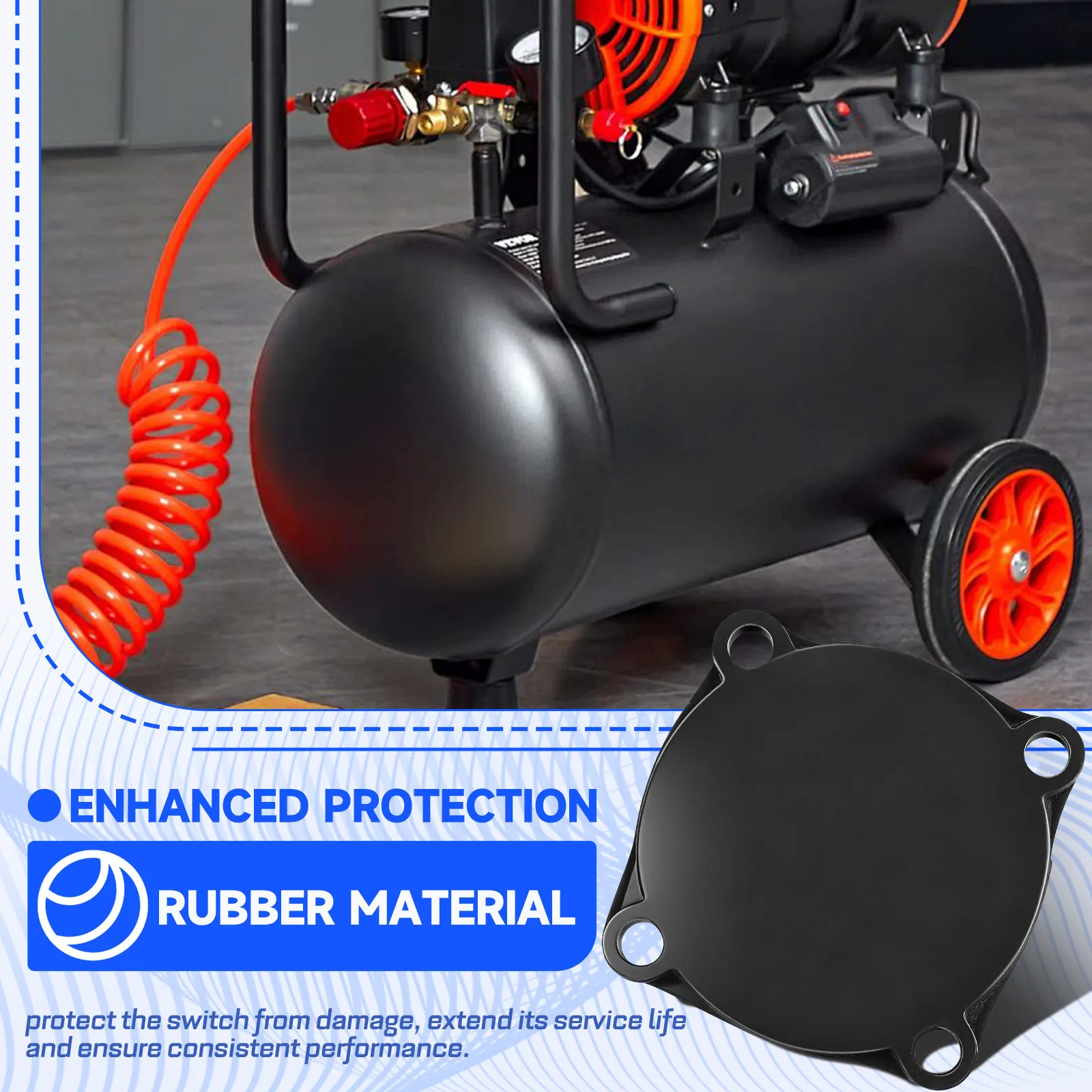 

2 шт. резиновые прокладки для клапанов воздушного компрессора, высокоэффективные уплотнительные подушки, резиновые прокладки-шайбы для головки цилиндра воздушного компрессора