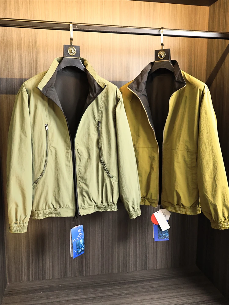 

Water-Resistant Double-Sided Wear Loose Fit Stand Collar Men's Jaet Faionable Urban Sle Autumn Outerwear Functional Win...