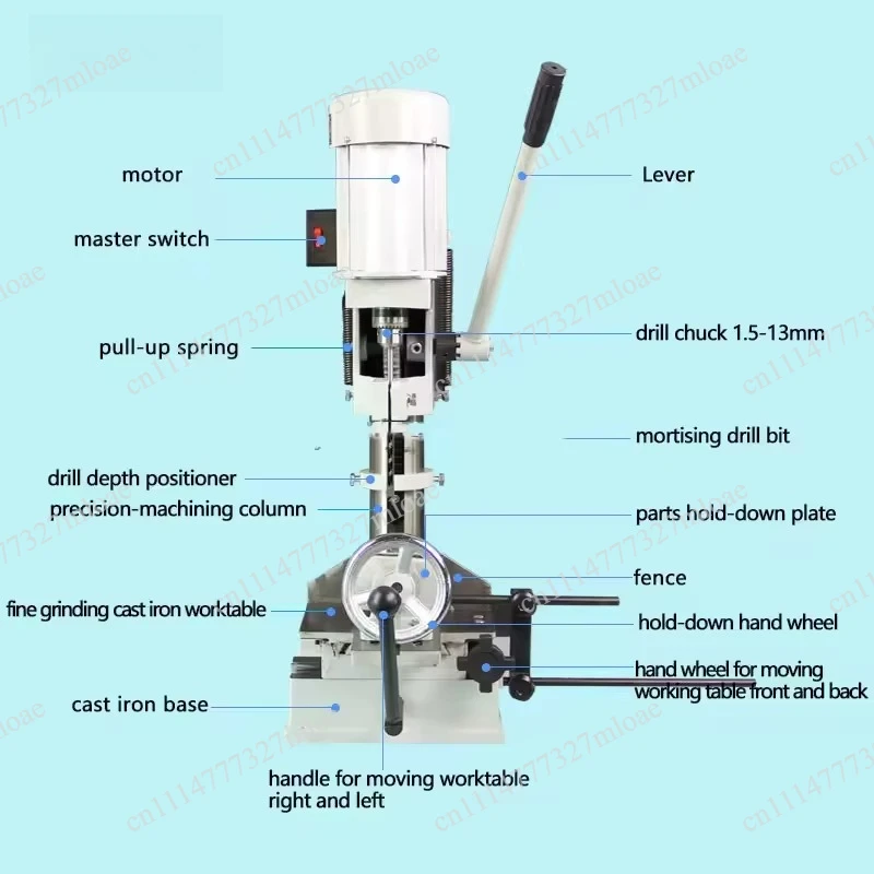 Wood mortise machine tap dust removal device woodworking mortise  punching square drilling