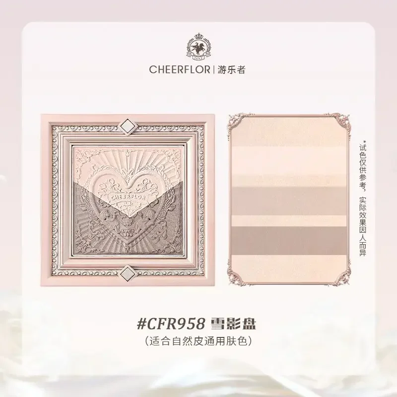 Cheerflor 하이라이트 및 컨투어링 팔레트, 매트 브론저 섀도우 마감, 다목적 메이크업 하이라이터