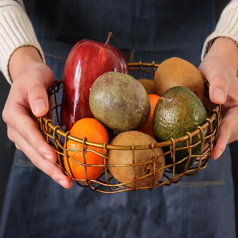 Wire Fruit Bowl Simple Fruit Bowls for Table Centerpiece Decorative Vegetable Holder Table Centerpiece for Bread Snacks