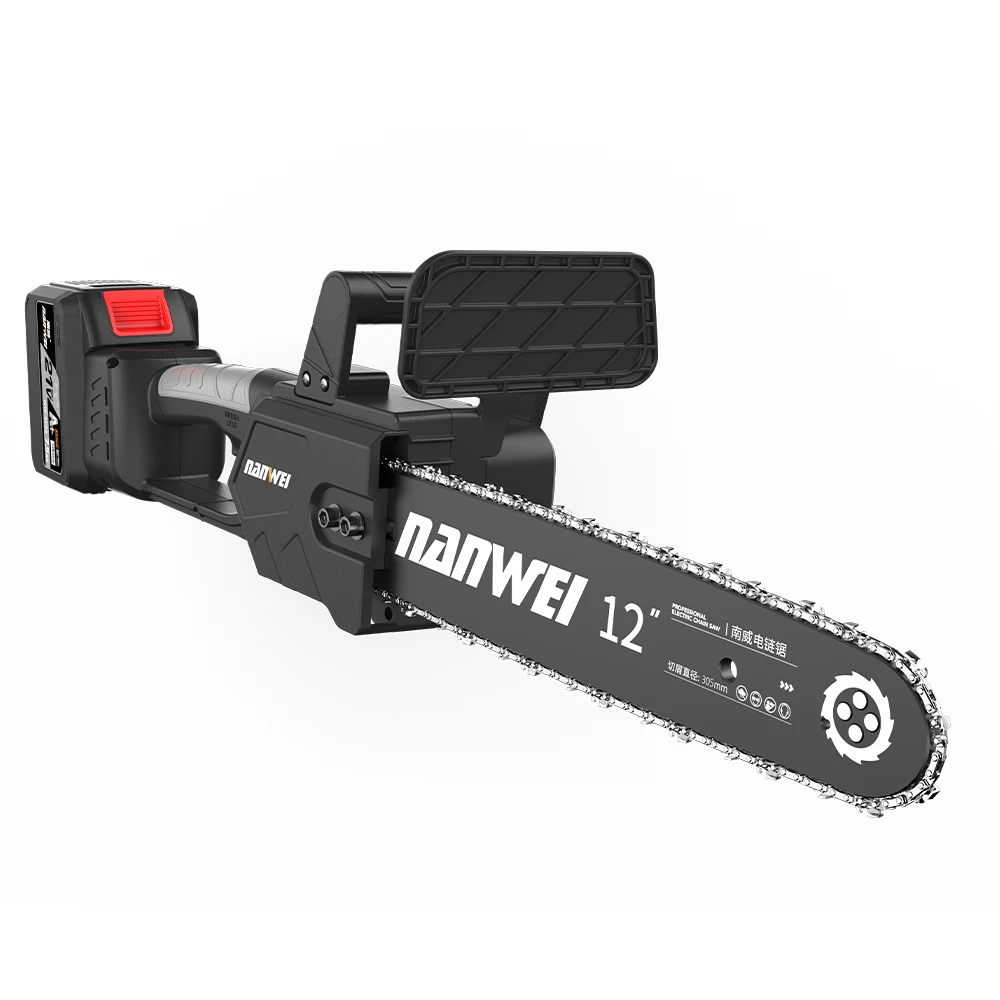 21V Single and Double Battery Lithium Power Tools Electric Chainsaw 12 inches Lightweight Portable