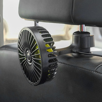 12V 24V Auto Cooler 5V USB Electric Car Cooling Fan 3 Speeds Adjustable Vehicle Air Circulator 360 Rotation Head Car Accessories