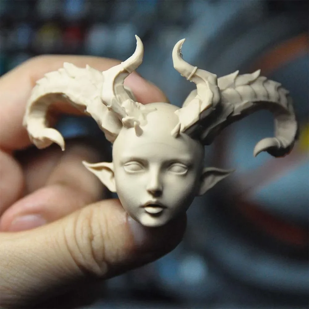 1/6 Die-cast Resin Model Assembly Kit (Elf Witch) Head Sculpted Model Toy (55mm) Unpainted Free Delivery