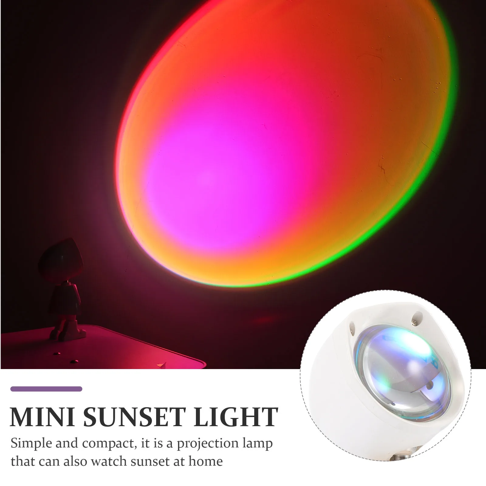

1Set Sunset Projection Light Robot Design Romantic Atmosphere Lamp For Home Decor Night Light Projector Indoor Layout Background