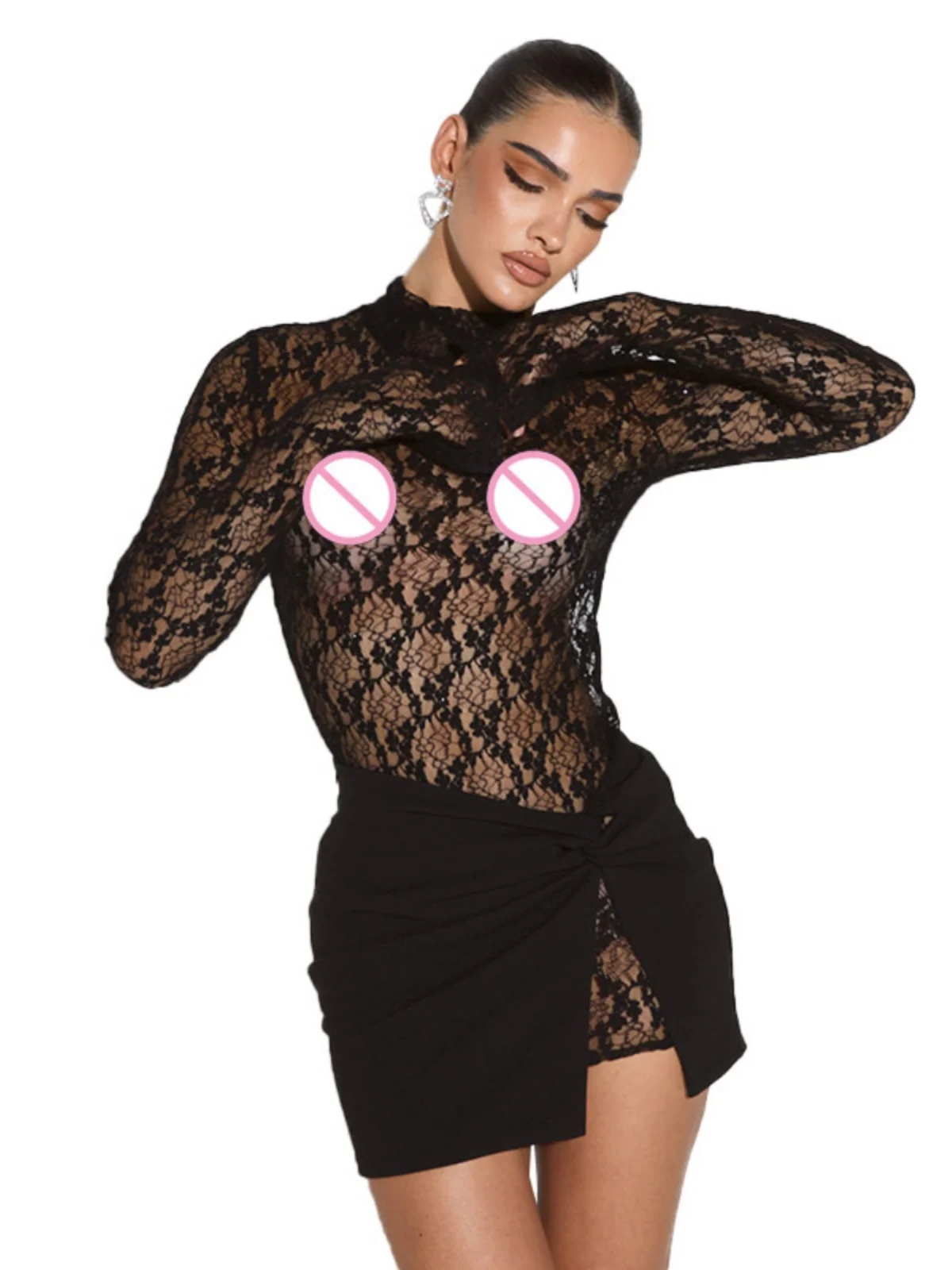 Conjunto de saia longa feminina Sve ort transparente Faion Ensemble Casual Yet Sli Ideal para vários ocns
