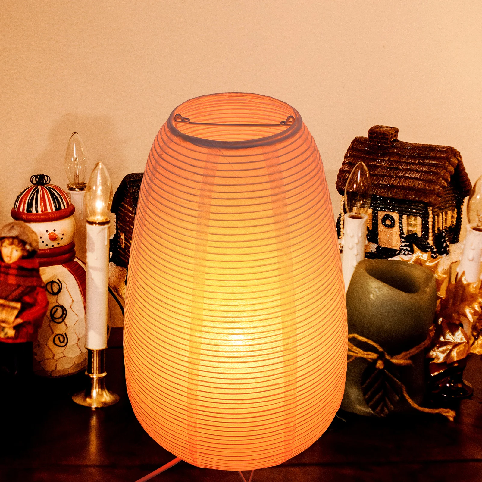 

Soft Glow Night Light Paper Lantern Desk Lamp Cozy Table Light for Bedroom Work Nursery Bedside Us Plug Table Lamp