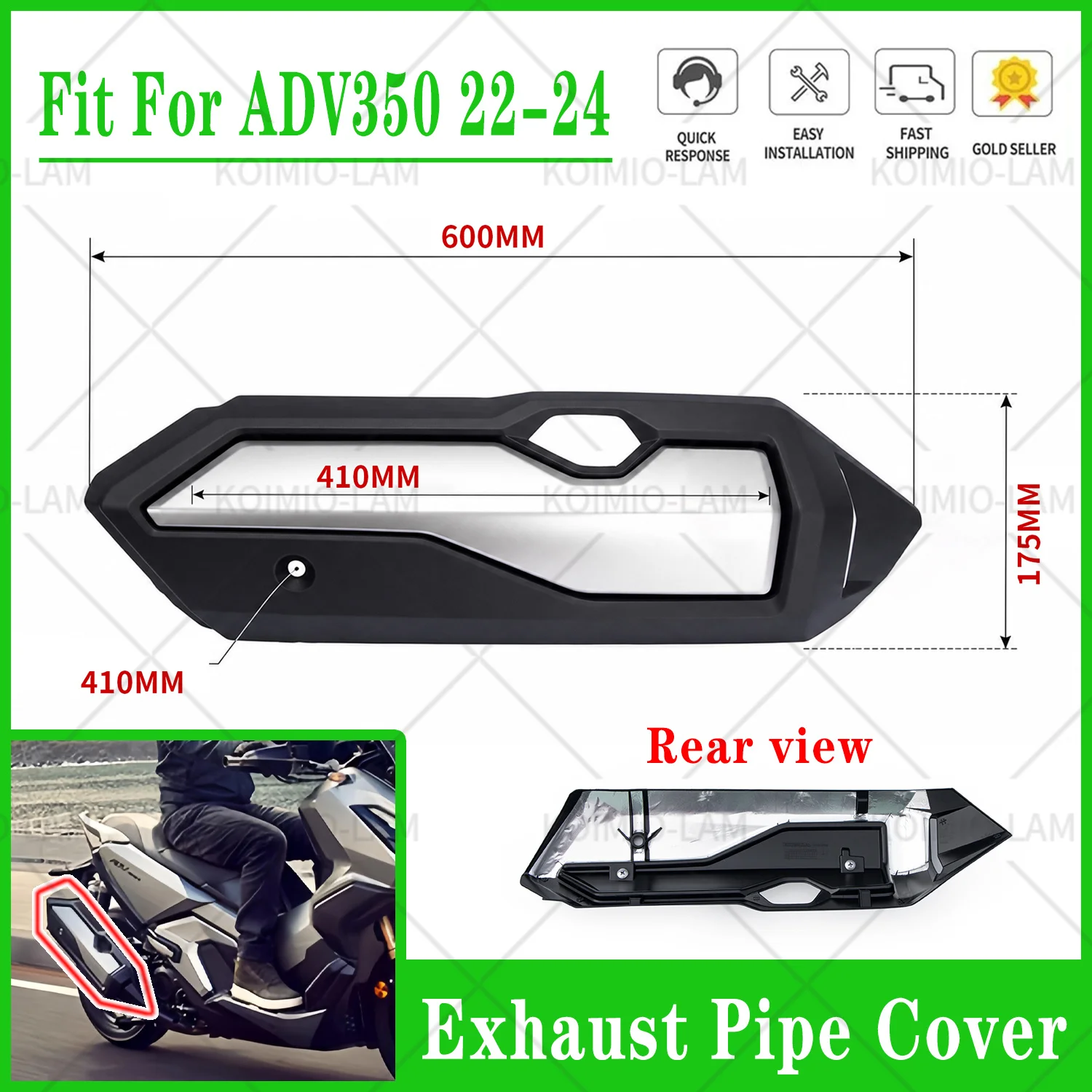Exhaust Heat Shield Cover Fit For Honda ADV350 2022 2023 2024 Muffler Protector Anti Scald Guard Exhaust Pipe Cover