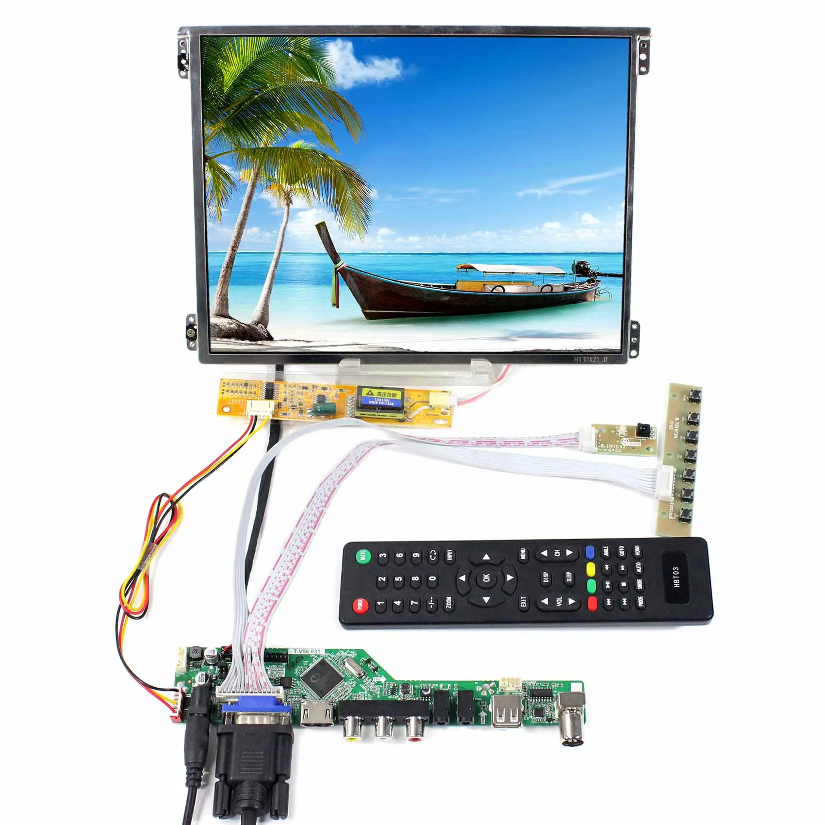 

HD MI VGA AV USB RF LCD Board Work for LVDS Interface LCD Screen HT10X21-311 10.4" 1024X768 LCD Screen