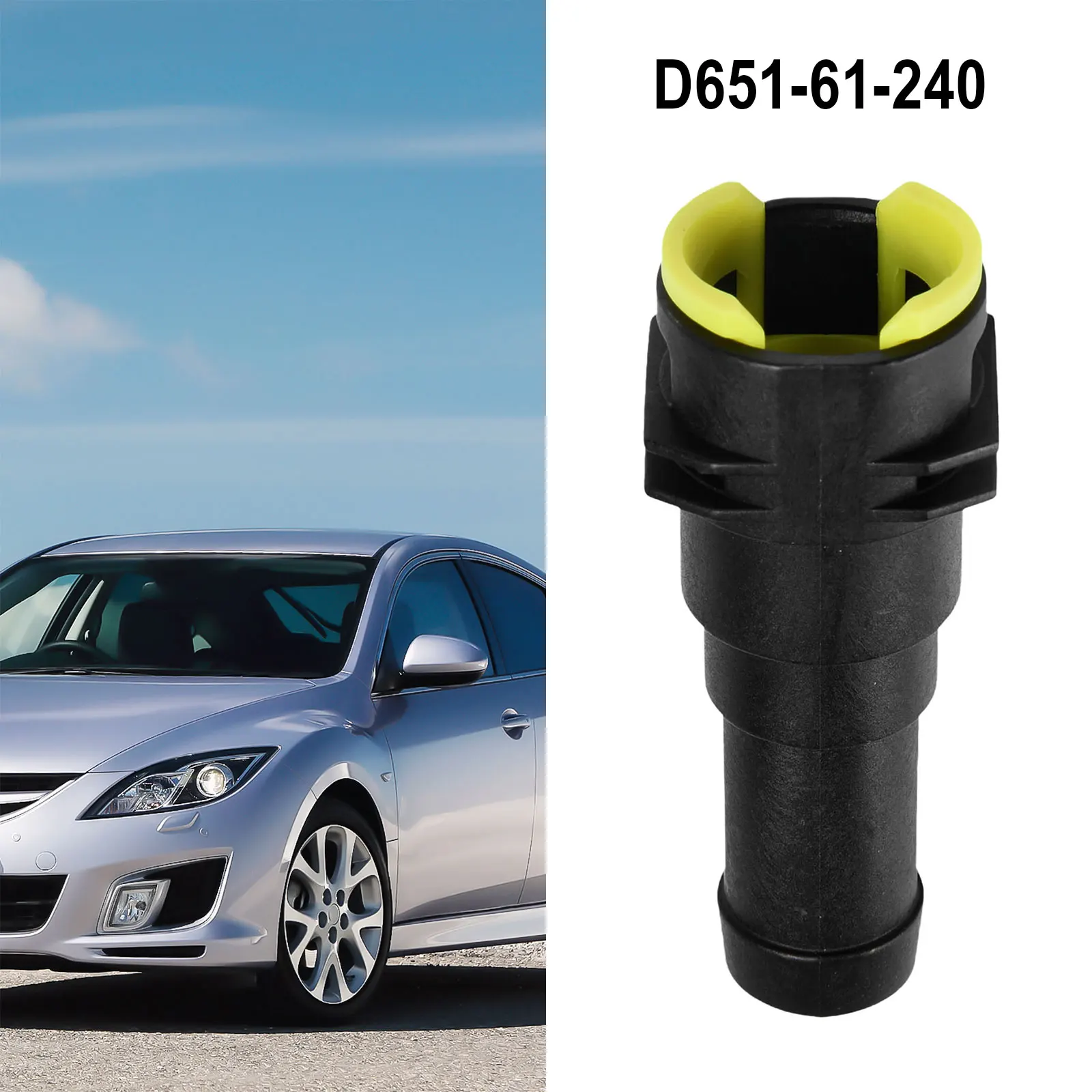 

1pcs Black Plastic Cooling- Water Hose Connector D651-61-240 For Mazda 2/3/5/6 2004-2012 Engines Accessories