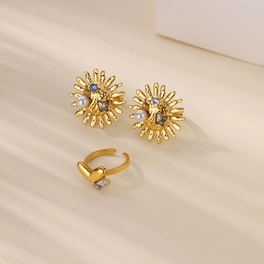 

Heart Cube Zircon Rings For Women Stainless Steel Flower Bow Princess New Romantic Bague Jewelry Gift Tarnish Resistance Anillos