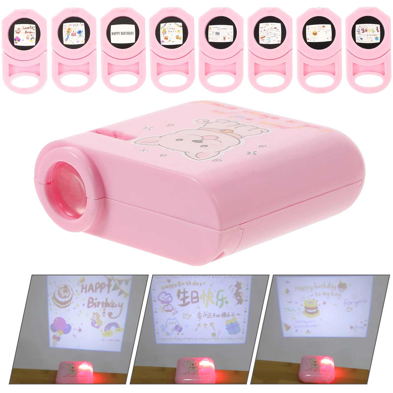 

Creative Birthday Projection Lamp 3D Wall Light Home Party Projector Educational Photo Plaything Background Lighting Supply