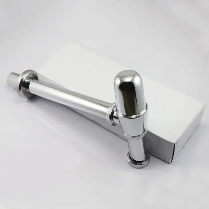 Trampa para botellas para lavabo de baño, tubo de residuos de latón, altura ajustable, Kit de tubo de drenaje con trampa en P para lavabo, acabado cromado