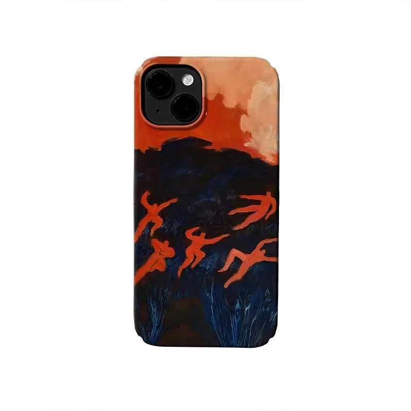 

Orange Primitive Man Oil Painting Phone Case for IPHONE 17 Air 16E 15 PROMAX 14 Plus 13 12 MINI 11 PRO XR Acrylic Phone Cover