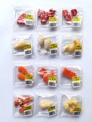 New Miniature Supermarket food simulation beefsteak salmon Bacon  beef roll for Doll House Mini Kitchen Clay food Accessories