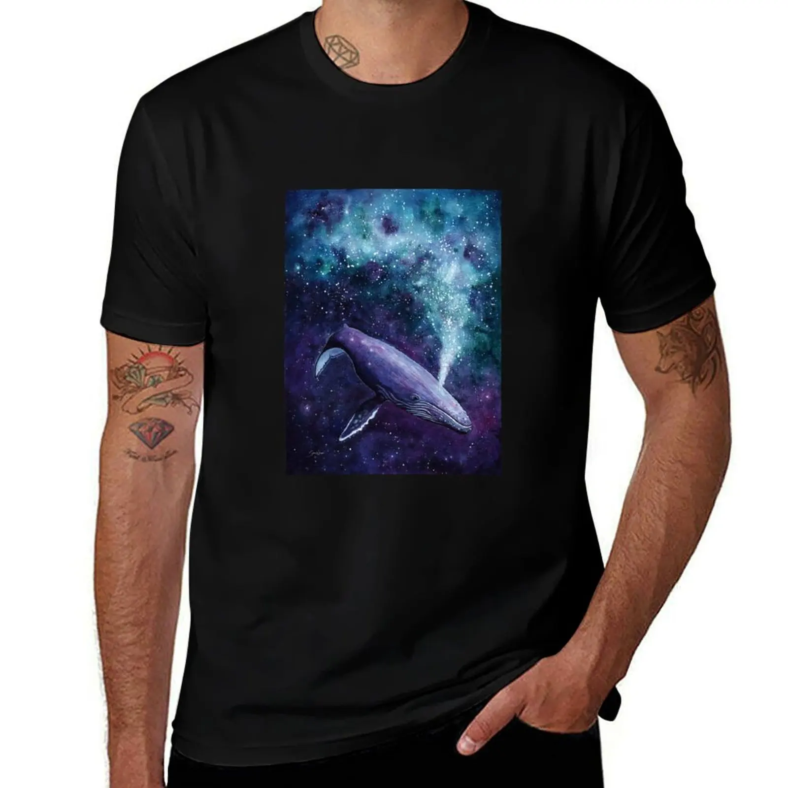 

Galaxy Whale T-Shirt cotton graphic tees man clothes vintage t shirt men