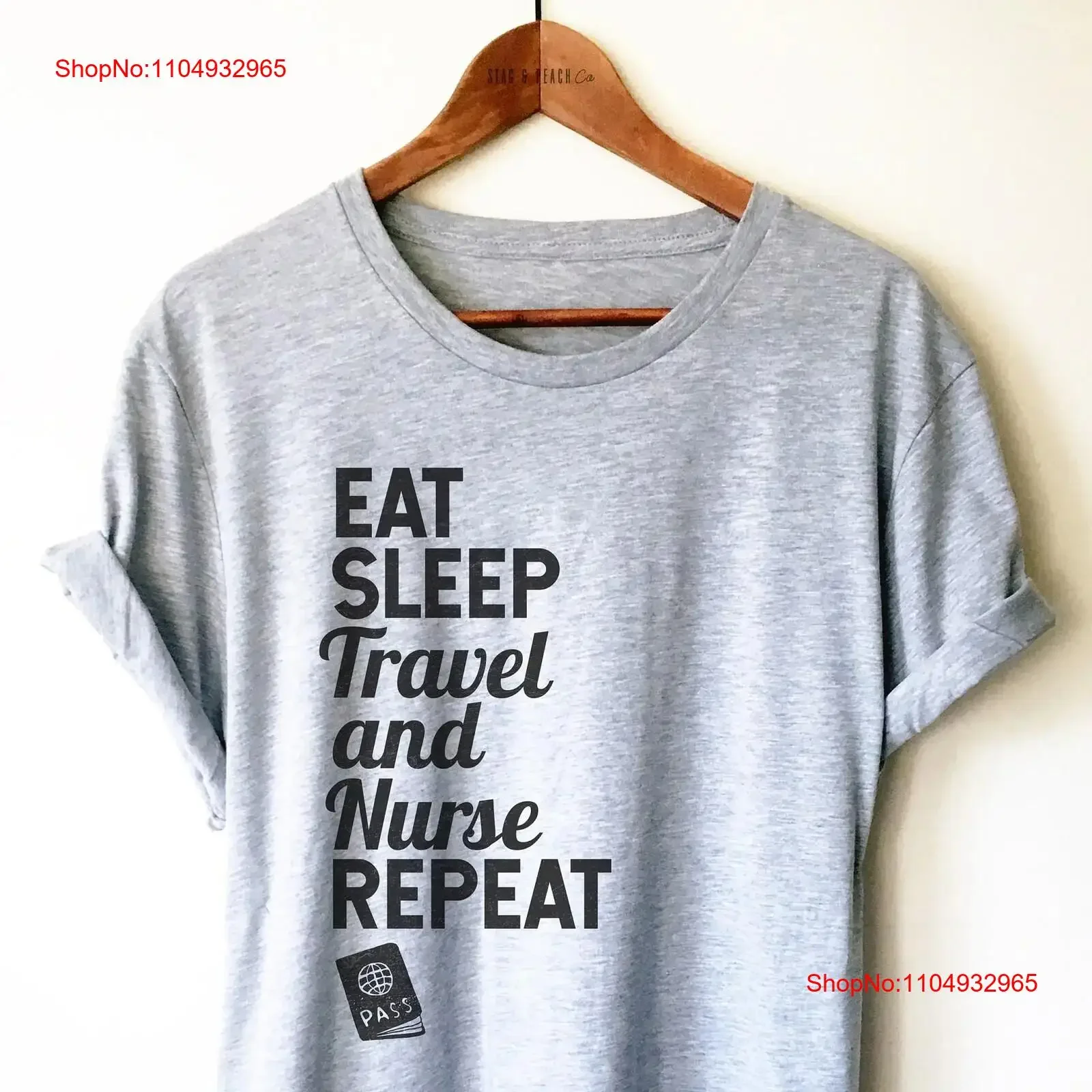 مضحك السفر ممرضة تي شيرت التمريض RN أسبوع مسجل خمر غسلها أعلى لارتداء اليومي مصمم الملابس أنيق الرسم #1