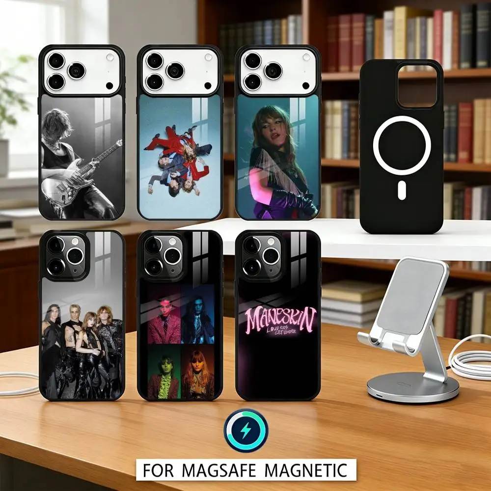 

M-Maneskin R-Rush Band Phone Case Magnetic For iPhone17 16 15 14 13 12 Pro Max For Magsafe Wireless Charging Cover