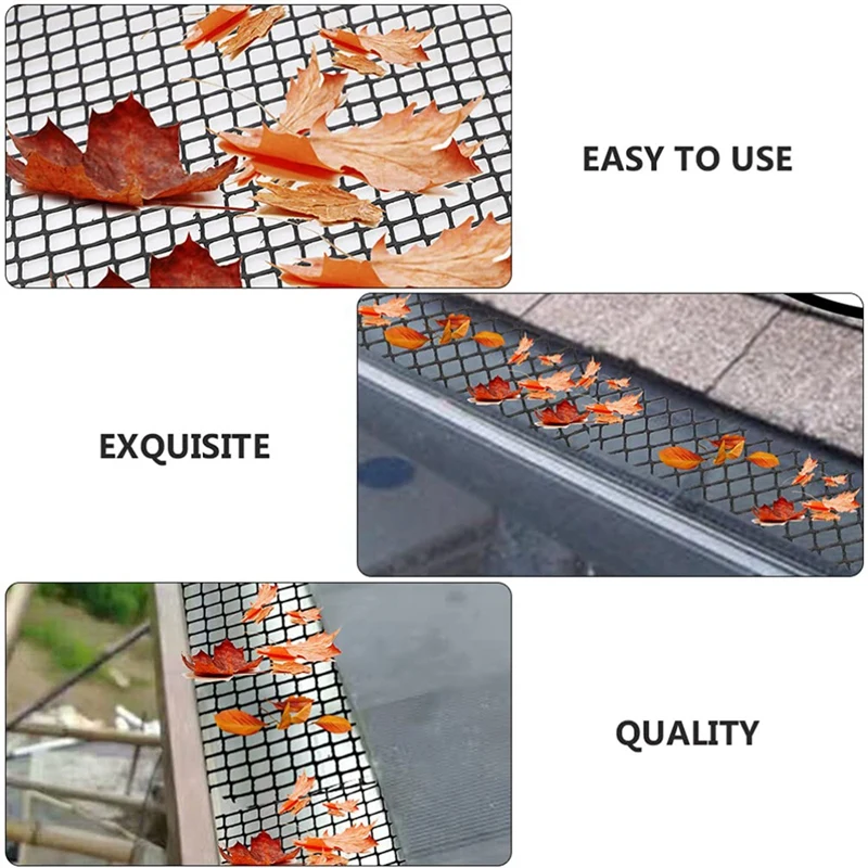Strainer 2 Set Gutter Guard Mesh Protector Screen Roll Anti- Falling Leaf Guard Leaf Protection Cover To Gutter Drain Durable