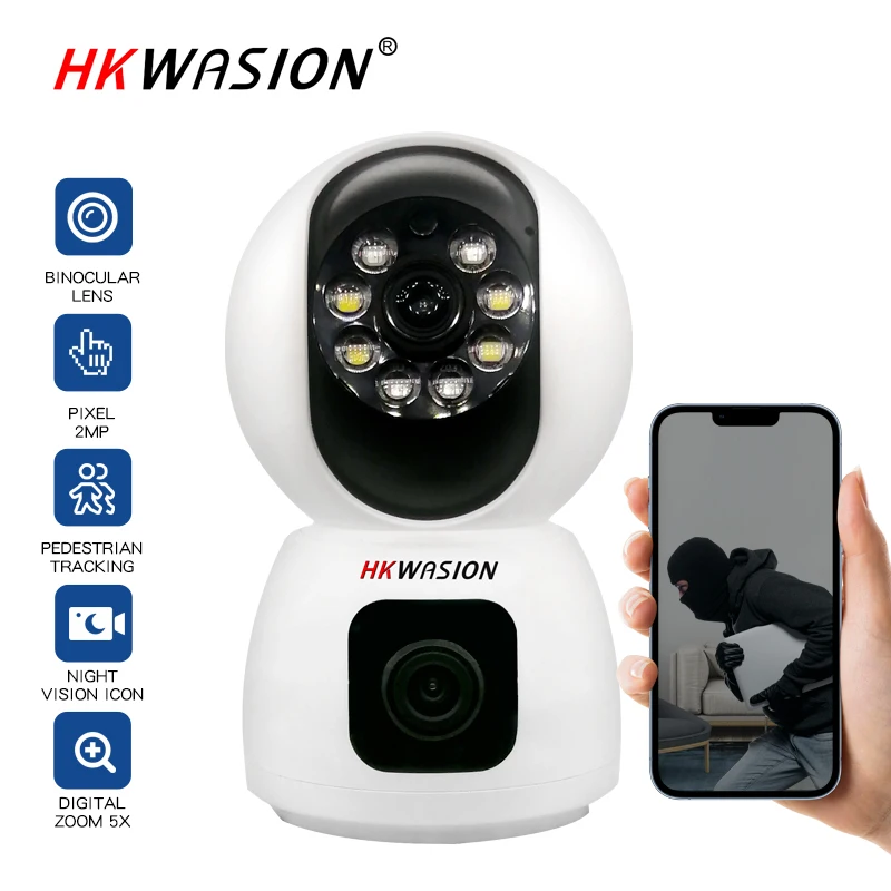 

mini camcorders Wireless Indoor Security Camera with Auto Tracking, Travel Photo Lens, Wi-Fi, 2MP, PTZ,camera wifi camhi App