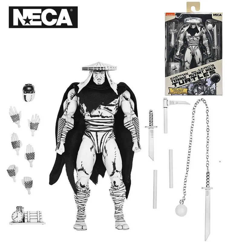 neca-54542-toys-teenage-mutant-ninja-turtles-action-figure-foot-assassin-black-and-white-18-cm-original-model-doll-tmnt-gift