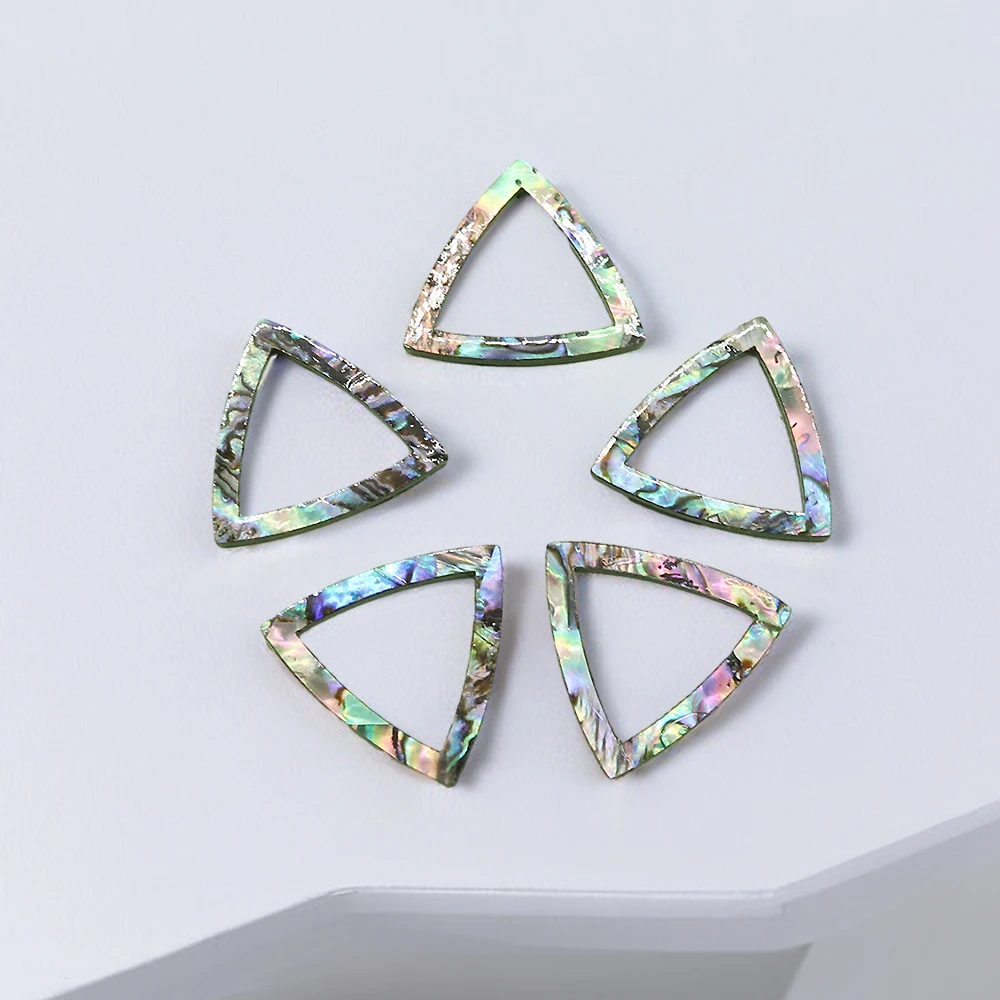 Natural Abalone Shell Cabochon Irregular Openwork Triangle Geometric Cabochon Beads for Jewelry Making DIY Necklace Earring Ring