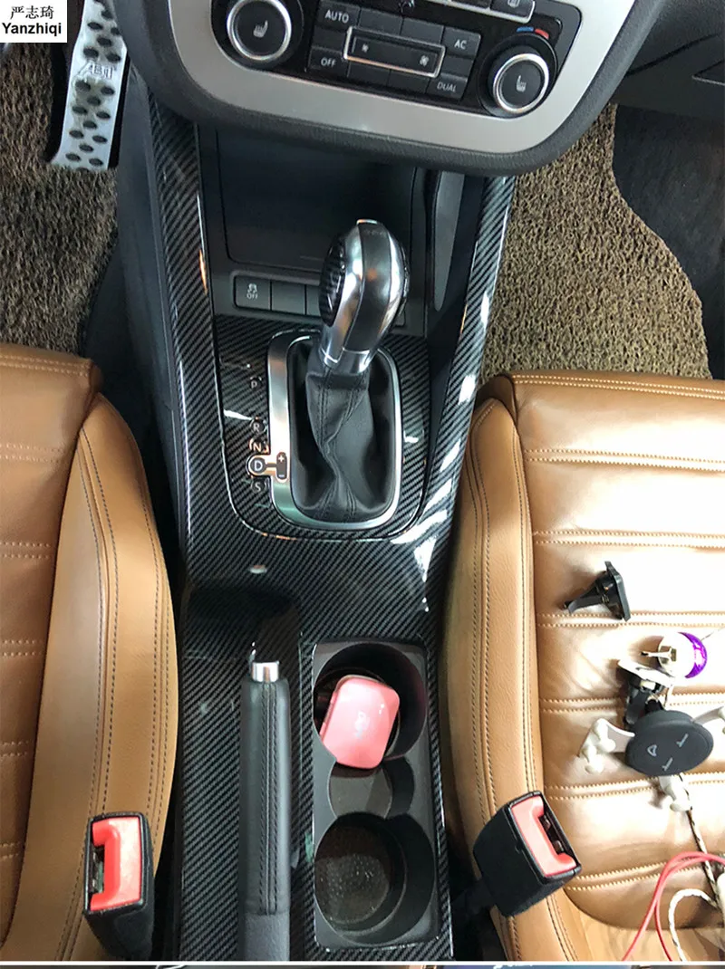 

1 шт., панель передач из углеродного волокна, АБС-материала и декоративная крышка стекла для питья для Volkswagen VW JETTA GOLG5 MK5 ESO 2006-2016 гг.