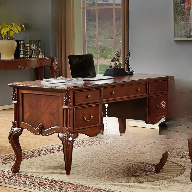 Solid wood desk combination study computer American  household writing