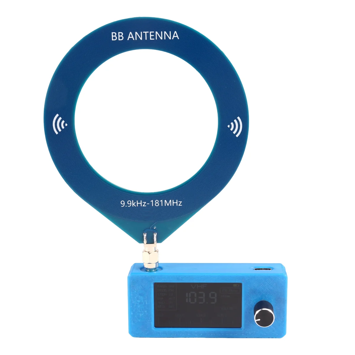 Efficient Radio SMA Interface 0.5-108mhz Full Band AM FM LSB USB Radio Blue