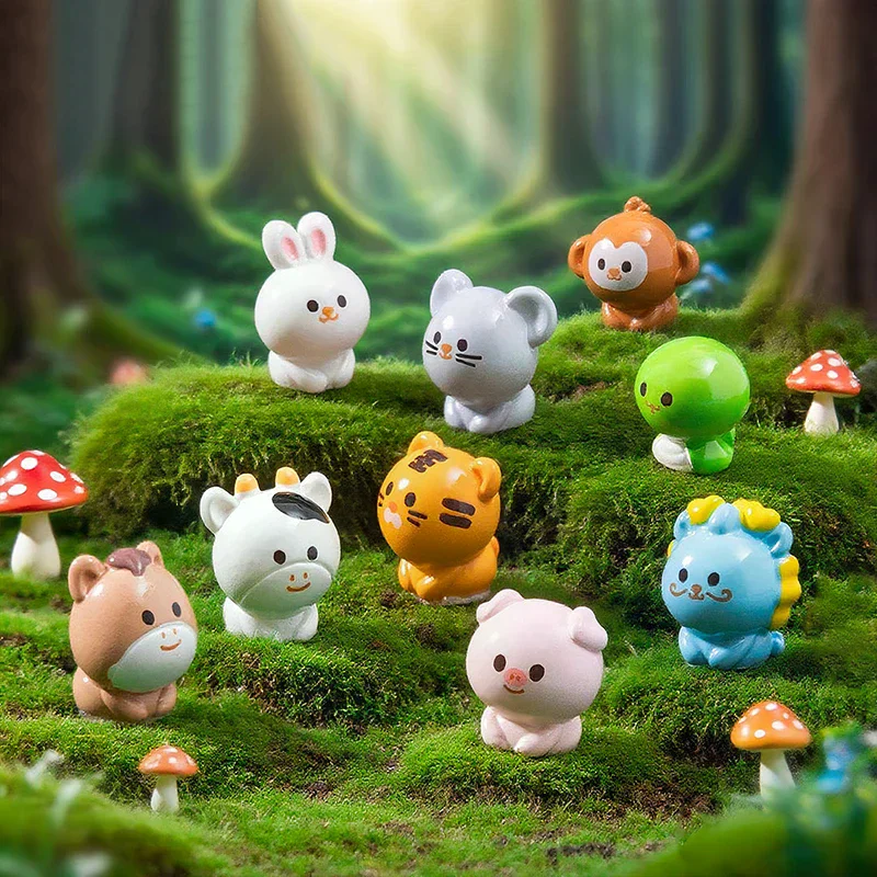 Miniature Chinese Zodiac Figurines, Miniature Landscape Decorations, Miniature Desktop Ornaments, Garden Decoration Accessories