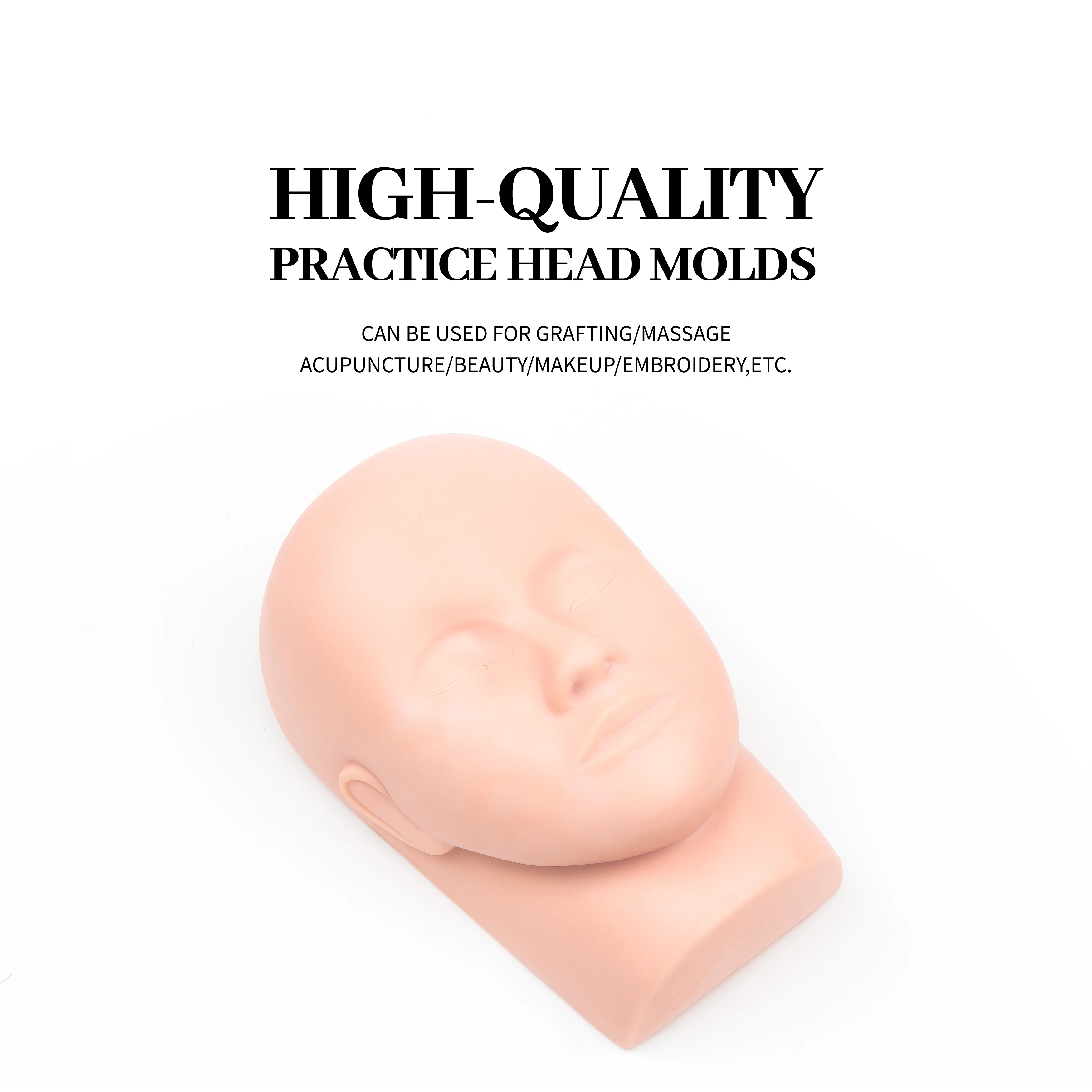 Fake Head Mould Mannequin Head Training Makeup Model Rubber Eye Facial Eyelash Eyelash Extension Makeup Practice Heads