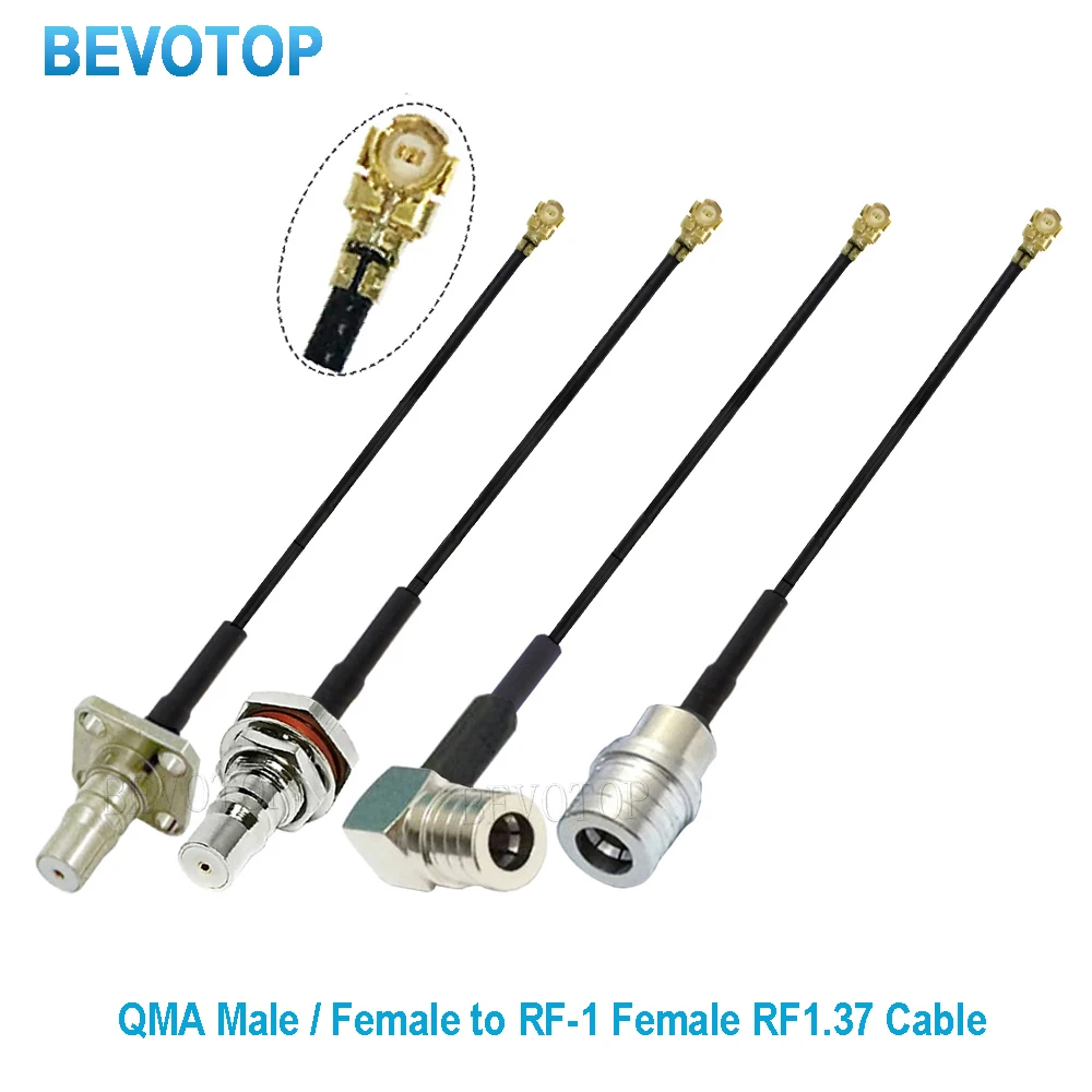 10PCS/LOT QMA to IPX Cable QMA Female to U.fl IPX-1/ IPX-4 (MHF-4) Female Connector RF1.13 / RG178 Pigtail Jumper Cable BEVOTOP