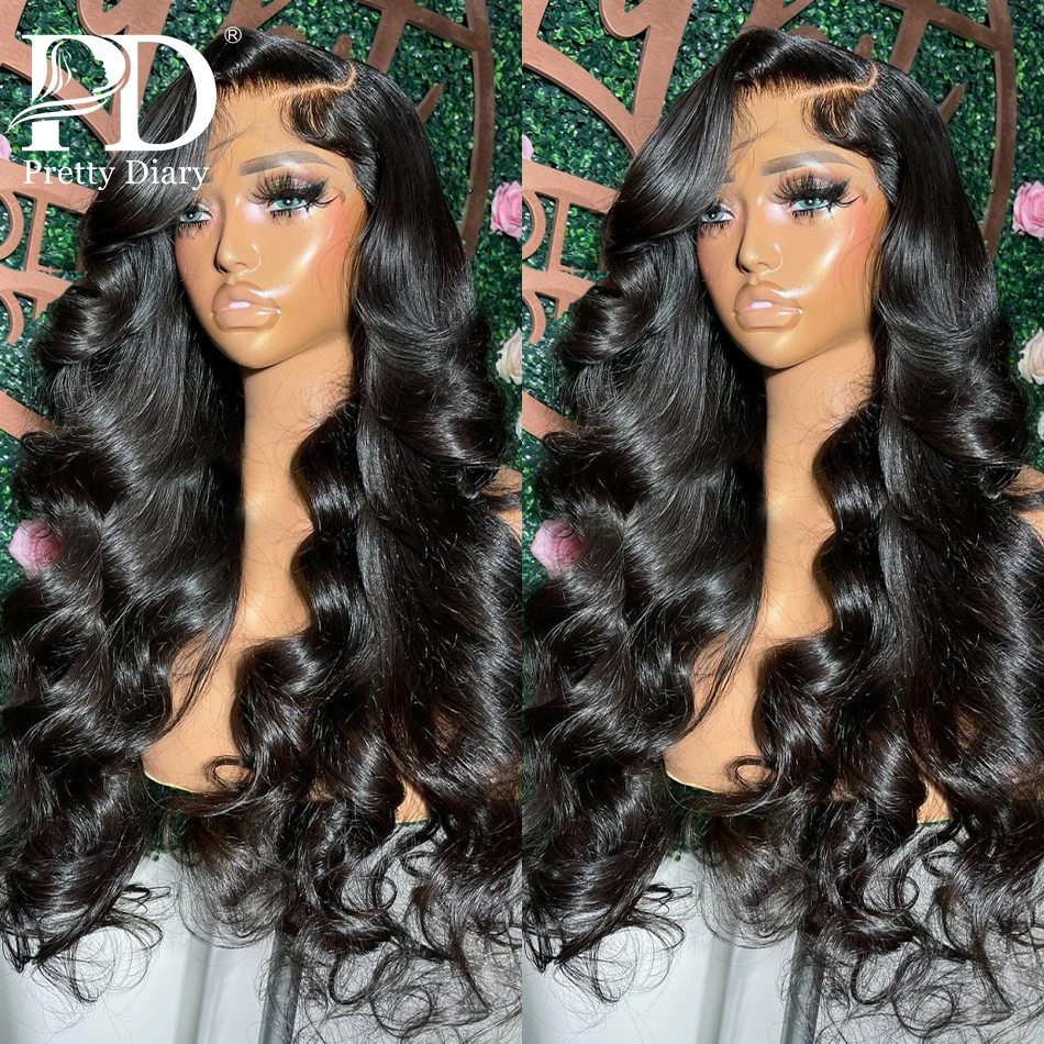 13x4 13x6 HD Transparent Lace Frontal Wig 250 Density Body Wave 30 32 Inch Wavys 5x5 Glueless Closure Wigs Human Hair For Women