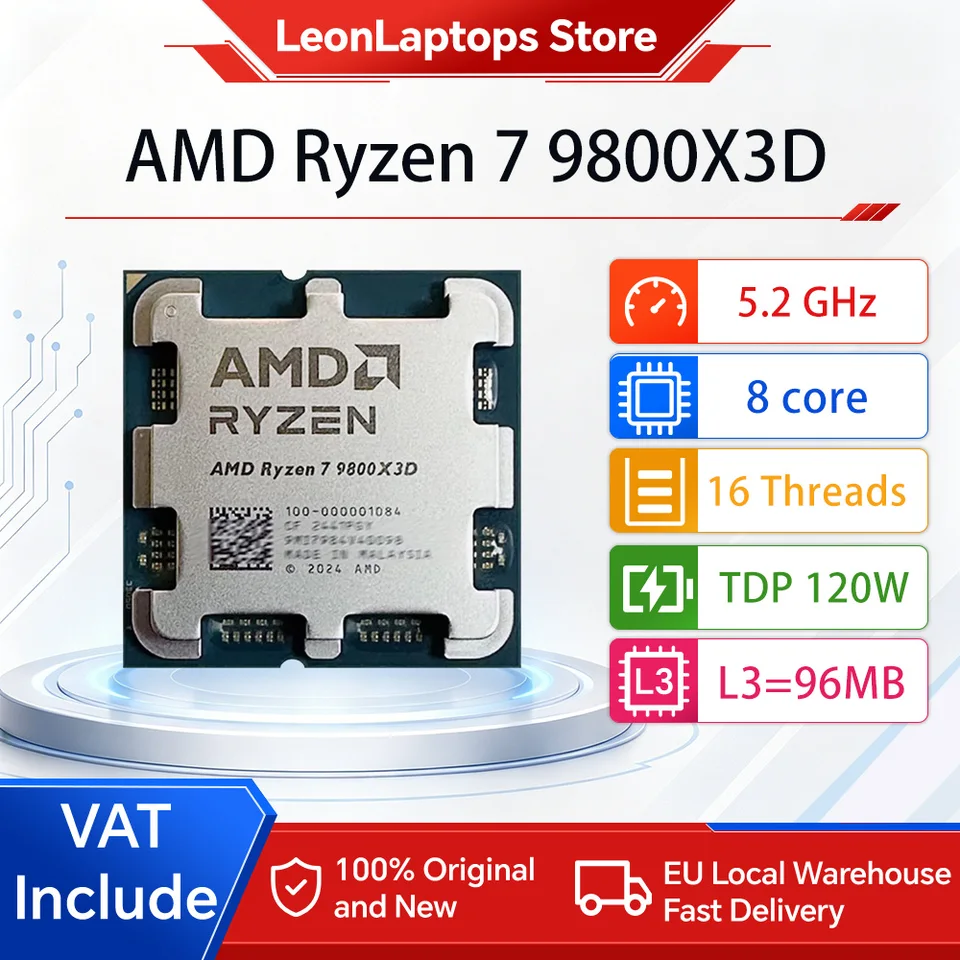 AMD Ryzen 7 9800X3D Processor 8C/16T 120W up to 5.2 GHz L3=96M L2