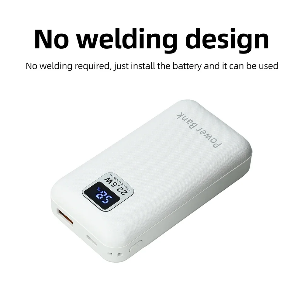 Superschnelles Laden 22,5W Powerbank DIY-Kit Tragbares lötfreies Gehäuse mit Digitalanzeige für 21700-Batterien – Detail 7