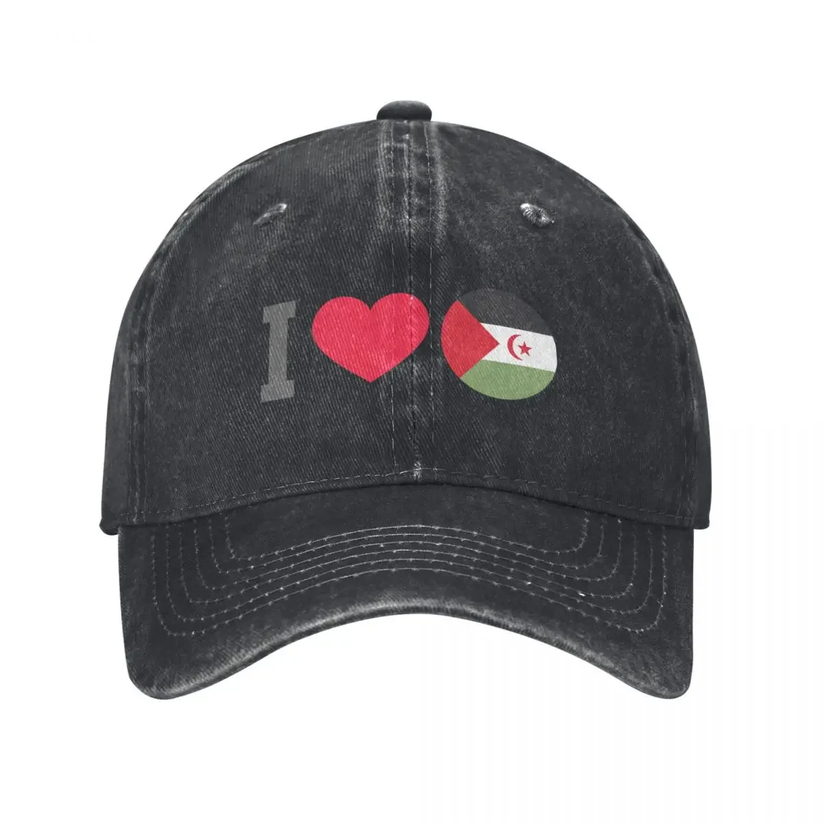 I heart Western Sahara flag design Baseball Cap Ball Cap Horse Hat Military Cap Man dad hat Golf Wear Men Women's