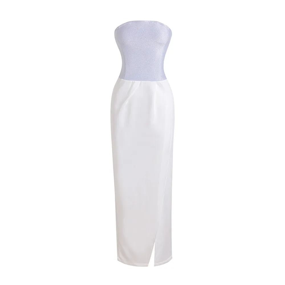 

Women Strapless Bandage Dress 2023 New Sexy Draw String Clothing Club Party Elegant Dresses