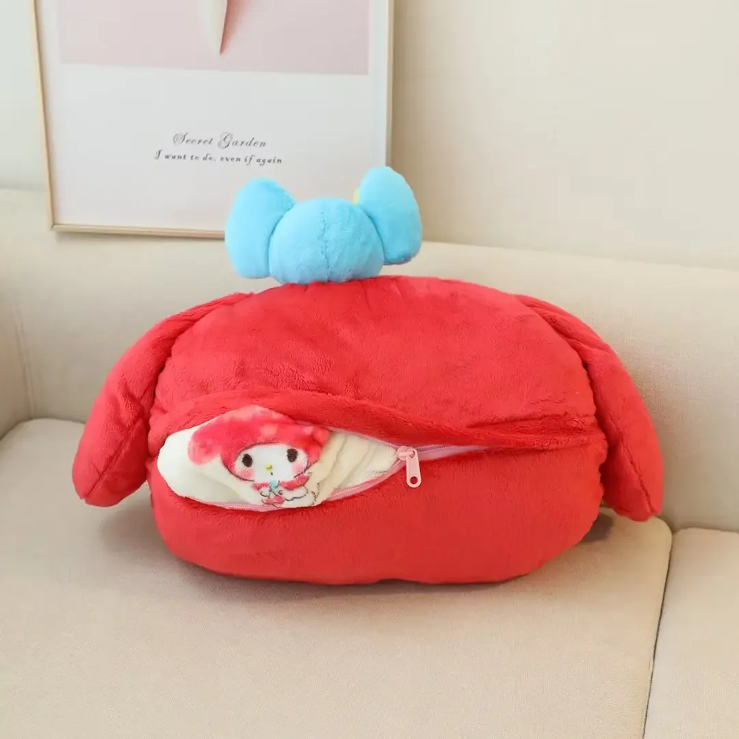 Cinna moroll Kuromi Anime Kawaii Sanrio Wurf kissen Decke niedlich meine Melodie Figur Nickerchen Sofa tragbare Reise abdeckung Geschenke Spielzeug