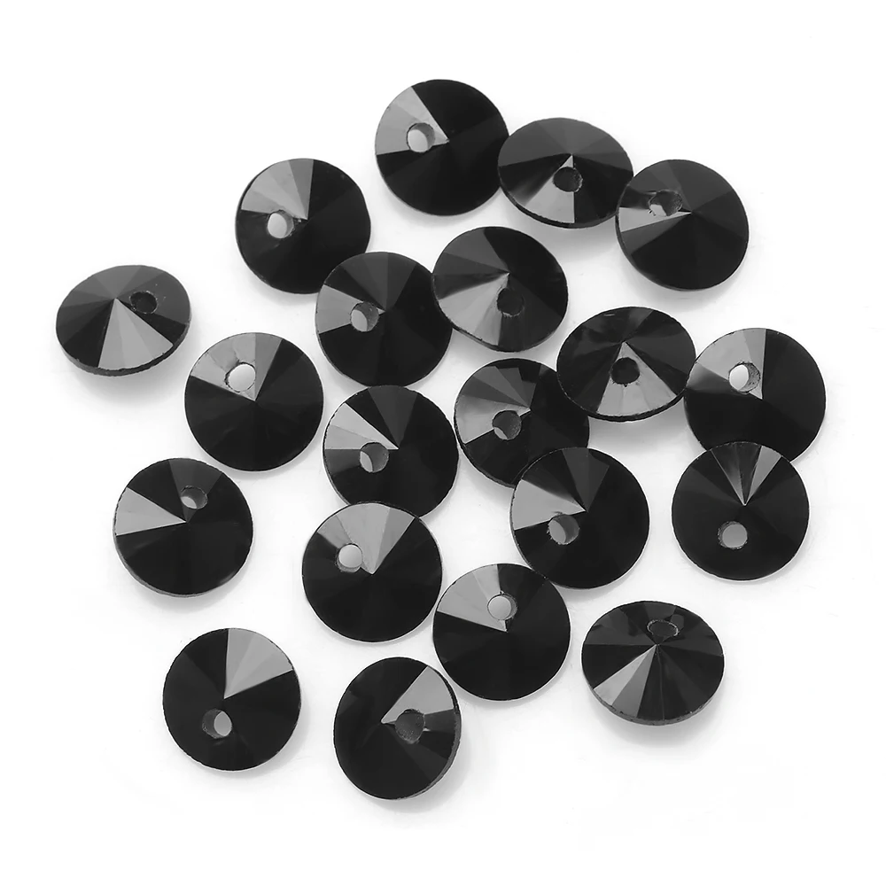 6mm 8mm 10mm 14mm Crystal Glass Satellite Rivoli Pointed Back Round Pendant Beads For DIY Making Costume Jewelry Accessories