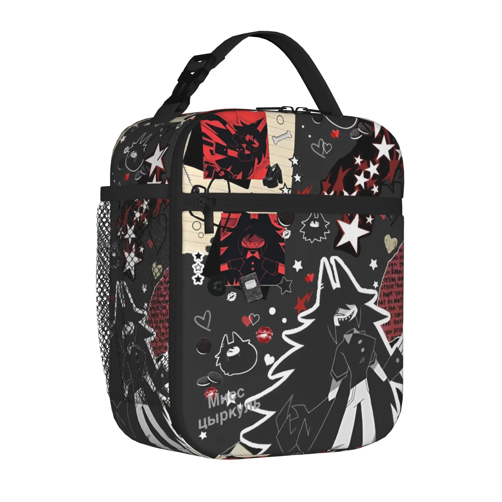Fundamental Paper Education Miss Circle Tote Insulated Lunch Bag Cartoon Game Carry Food Bags Thermal Cooler For Travel Washable